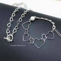 Charming heart NB set. (เซ็ตสร้อยคอและข้อมือ งานชุบทองคำขาว)