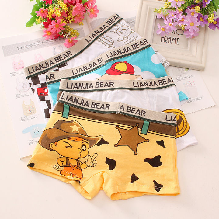 202112pcslot Boys Cartoon Boxer Panties Pure Cotton Soft Boxers Underpants Babys Cute Cartoon Ventilate Underwear Boxer