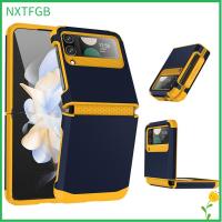 NXTFGB ป้องกันการกระแทก เคส Z flip 3/4/5 พีซีทีพียู บานพับแบบบานพับ ตัวป้องกันโทรศัพท์มือถือ ของใหม่ ฝาครอบเต็มรูปแบบ ฝาปิดโทรศัพท์ สำหรับ ซัมซุงกาแล็คซี่ โทรศัพท์สำหรับโทรศัพท์