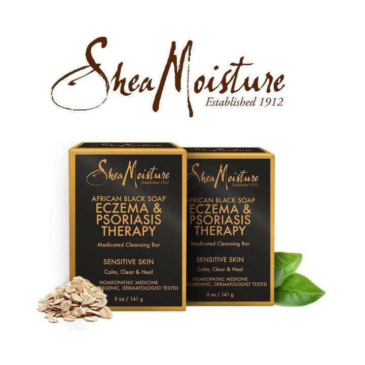 [hcm]shea Moisture Xà Phòng đen African Black Soap Eczema And Psoriasis Therapy Trị Chàm Lác Vẩy