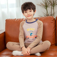 Cartoon Print Thermal Underwear For Boys Soft 100 Cotton Long Sleeve Pajamas 3-14y Toddler Children Nightwear Autumn Homewear