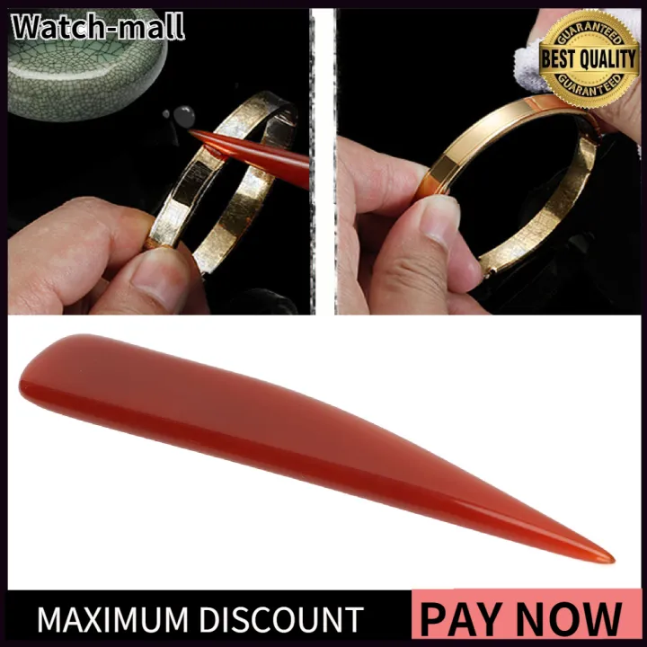watchmall Agate Burnisher Knife Jewelry Polishing Burnishing Tool for