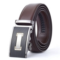 WOWTIGER Brown 35mm Cowhide Leather Belt For Men High Quality Male nd Ratchet Automatic Luxury belts Cinturones Hombre