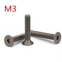 M3 DIN7991 GR2ซ็อคเก็ตหกเหลี่ยมไทเทเนียมแท้ Countersunk M3หัวสกรู * 4/5/6/7/8/9/10/11/12/14/15/16/18/20/22/25/30/32/35/40/45/50