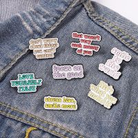 【DT】hot！ Quote Enamel Pin Dont Worry Smile Inspiring Brooch Lapel Badge Jewelry for Mens Gifts