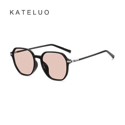 [พร้อมกล่อง] Kateluo A0751 แว่นตากันแดด เลนส์โพลาไรซ์ TR90 กรอบสี่เหลี่ยม ขนาดใหญ่ ไล่โทนสี ธรรมดา สําหรับทุกเพศ