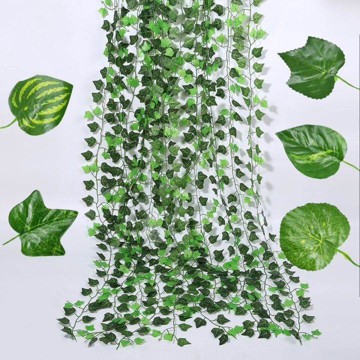 YF】 Green Vine Artificial Plants Home Decor Hanging Fake Flowers ...