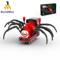 Buildmoc โมเดลหุ่นแอคชั่นใหม่ชุดบล็อกตัวต่อรถไฟแมงมุม Choo-Choo เกมสยองขวัญของเล่นโมเดลบล็อกสัตว์มอนสเตอร์สำหรับเป็นของขวัญวันเกิด