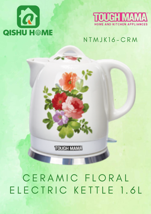 Tough Mama Ceramic Floral Electric Kettle 1.6L NTMJK16CRM Lazada PH