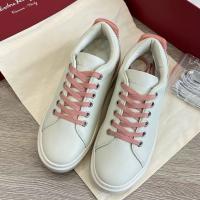 2023 new Ferragam  Latest White Calfskin Casual Sneakers Platform Sneakers