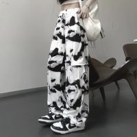 【COD &amp; Ready Stock】Cargo Pants Tie Dye Harajuku Streetwear Wide Leg Women High Waisted Trousers Punk Oversize Aesthetic Korean Fashion y2k clothes