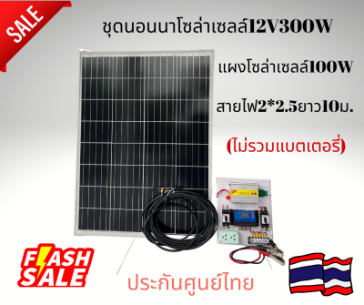 ชุดโซล่าเซลล์บ้านสวนชุดนอนนา12V300Wพร้อมแผงโซล่าเซลล์100W(ไม่มีแบตเตอรี่)รับประกันส่งด่วนทันใจ