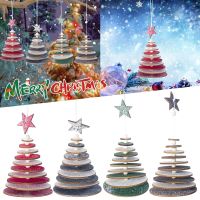 4 Multilayered Round Beaded Christmas Ornaments Xmas ChildrenS Gift Wooden Xmas Trees Pendant Funny Home Decor Natal Noel Christmas Ornaments