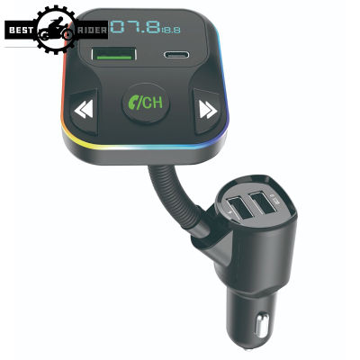 อะแดปเตอร์ส่งสัญญาณ FM ชุดแฮนด์ฟรีสำหรับพร้อมจอแสดงผลดิจิตอลเครื่องชาร์จ USB เครื่องเล่น MP3ในรถยนต์ HM02