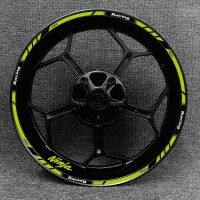 แอลเอ☇▼ สำหรับ Ninja400มอเตอร์ไซค์คาวาซากิ250 300 650 Z800 Z750 Zx-6R 3R ล้อ10R ของตกแต่งขอบรูปลอกสติกเกอร์สะท้อนแสงกันน้ำ