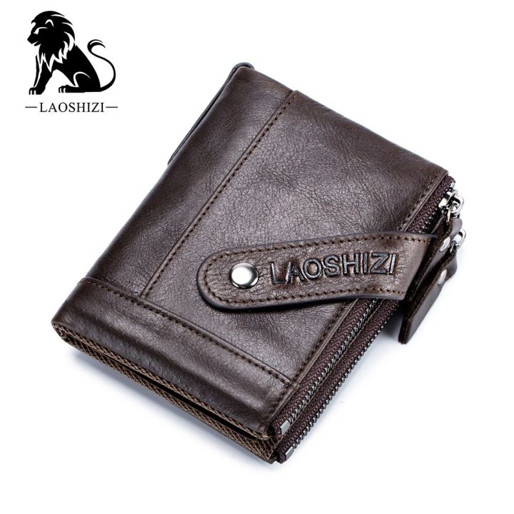 jh-100-genuine-leather-mens-wallet-short-cowhide-leather-man-zipper-purse-brand-male-credit-wallet-with-coin-with-pocket