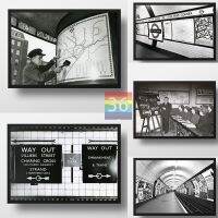 Transport For London Old Photos ภาพผนังศิลปะ-ผ้าใบสีดำและสีขาวพิมพ์สำหรับตกแต่งผนังบ้าน