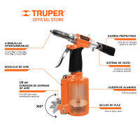 ส่งฟรี TRUPER 18240 เครื่องยิงหมุด/ รีเวทชนิดลม 3/16 นิ้ว