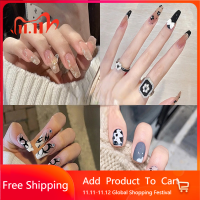 Fake Stick Designs Coffin Cover Square Kiss Clear Display with Nail Tips False Presson Nails Art Glue Artificial Set Full