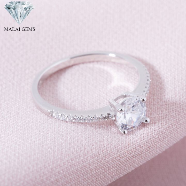 malai-gems-แหวนเพชร-เงินแท้-925-เคลือบทองคำขาว-ประดับเพชรสวิส-cz-รุ่น-221-r17239-a-แถมกล่อง-แหวนเงินแท้-แหวนเงิน-แหวน