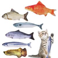 Cat Toy Catnip Simulation Fish Shape 3D Soft Plush Interactive Kitten Stuffed Pillow Chew Toys Cat Fish Pillow Teeth Cleaning Toys