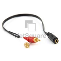 สาย 3.5mm to Stereo AV Aux RCA Jack Audio Female Cable สัญญาณเสียง 2 หัว 40cm