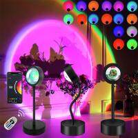 Sunset Lamp RGB 16 Colors APP Remote Control Atmosphere Projection Led Night Light For Home Bedroom Shop Background Decoration