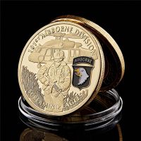 US 101st Airborne Division Screaming Eagles Army Military Gold Souvenirs Challenge Coins Collection