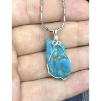 1pc Natural Turquoise Necklace Raw Sleeping Beauty Turquoise Blue Turquoise Natural Turquoise Nugget Pendant Jewelry.