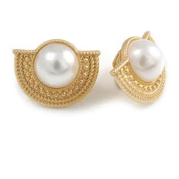 White gold pearl stud earrings sale