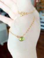 สร้อยโซ่อิตาลีชุบทองคำ18kพร้อมจี้พลอยแท้Peridot/เขียวมะกอกน้ำหนัก1.00cts???