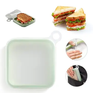 1pc Sandwich Storage Box, Silicone Lunch Box, Food Storage Case, Reusable  Microwave Lunch Box, Food Storage Container, Sandwich Boxes, Kitchen  Supplies