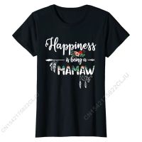 Womens Grandma Shirt Happiness Is Being A Mamaw Gifts Floral T-Shirt New Coming Mens Tshirts Normal Tops Tees Cotton Party