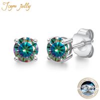 {Han Ornamerations} JoyceJelly D ต่างหู Moissanite สี S925เงินชุบด้วยต่างหูทองขาว18K สำหรับผู้หญิงประกายเครื่องประดับอย่างดี