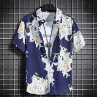 Summer mens Aloha shirt vintage loose design shirt Charming mens X-neck