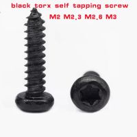 100pcs M2 m2.3 M2.6 M3 Black Steel Six Lobe Pan Head Torx Self Tapping Screw