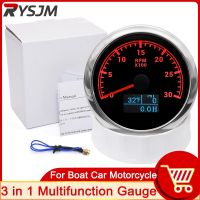 HD 85mm Waterproof 3 In 1 Tachometer Gauge 3000 ~ 8000 RPM Tacho LED Water Temp Oil Pressure Hour Meter for Boat Car ACCESSORI