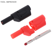 TOOL IMPROVER 10ชิ้นความปลอดภัย4มม. ปลั๊กต่อกล้วยแบบวางซ้อนกันได้หุ้มฉนวนอย่างสมบูรณ์