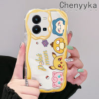 เคส Chenyyka สำหรับ Vivo Y35 5G Y36 5G เคส Y35ลายการ์ตูน Pokemon ขอบเนื้อครีมนิ่มเคสมือถือกันกระแทกแบบใสสร้างสรรค์เคสโปร่งใสลายกล้องถ่ายรูปซิลิกาเจลฝาครอบป้องกัน