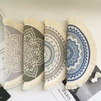 【CC】 Braided Insulation Mats Coasters Cotton Woven Round Placemats Dish Cup Table