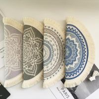 Bohemian Mat Braided Insulation Mats Coasters Nordic Cotton Woven Handmade Round Placemats Dish Cup Pad Kitchen Table Decor