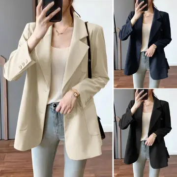 Amazon.com: Women Blazers Jackets Work Office Lady Suit Slim Single  Breasted Business Female Blazer Ladies Coats Formal Tops Black XS :  Clothing, Shoes & Jewelry