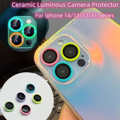 ฟิล์มเซรามิค กันรอยเลนส์กล้อง เรืองแสง สําหรับ iPhone 14 13 12 14pro 14promax