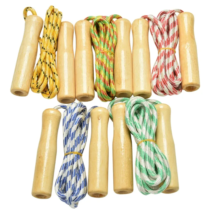 Jay 2.4M Kids Child Skipping Rope Wooden Handle Jump Play Sport ...