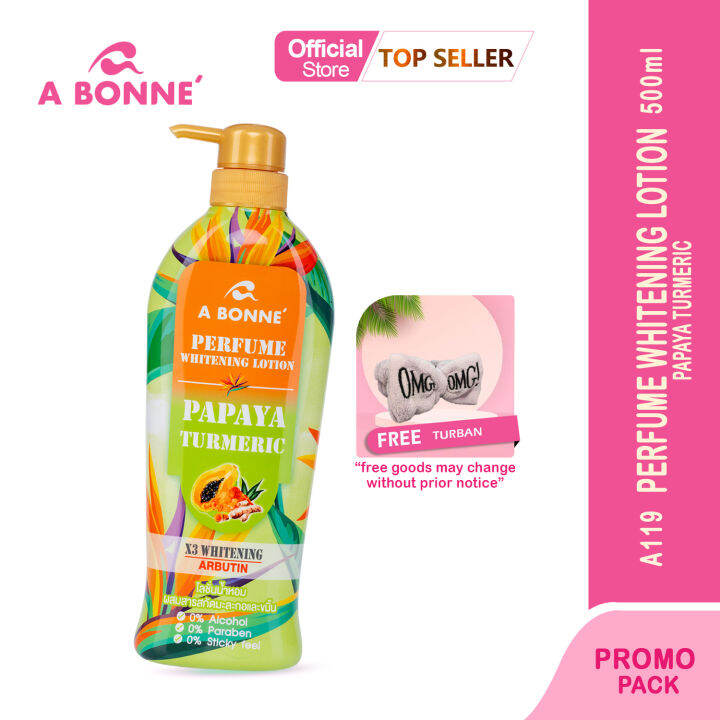 A Bonne Perfume Whitening Lotion 500ML Papaya & Turmeric ( A119