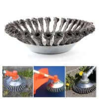 6 Inches Steel Wire Wheel Brush Trimmer Head Garden Lawn Mower Grass Eater Trimmer Brush Cutter Tools Dust Removal And Polishing