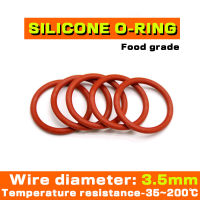 เส้นผ่านศูนย์กลางภายนอก5-20มม. * เส้นผ่านศูนย์กลางลวด3.5มม. โอริงซิลิโคนเกรดอาหารเครื่องทำความสะอาดปิดผนึกสีแดงกันน้ำและทนอุณหภูมิสูง