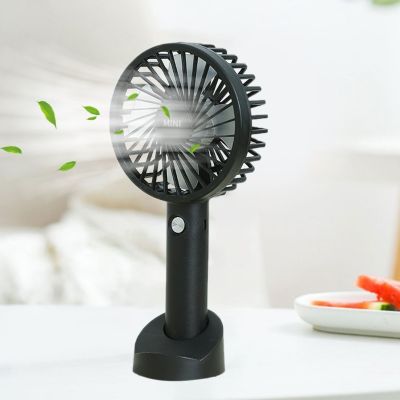 【jw】❂☬  USB Rechargeable Handheld Air Cooling Desktop Ventilation With Base 3 Modes Outdoor Cooler