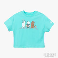 DOSH GIRLS CROPPED TOPS WE BARE BEARS เสื้อยืดครอปคอกลม แขนสั้น เด็กผู้หญิง FBBGT1005-LG