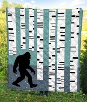 Bigfoot In The Forest Best Gift Quilt Blanket Decor Home Full Size   flannel blanket